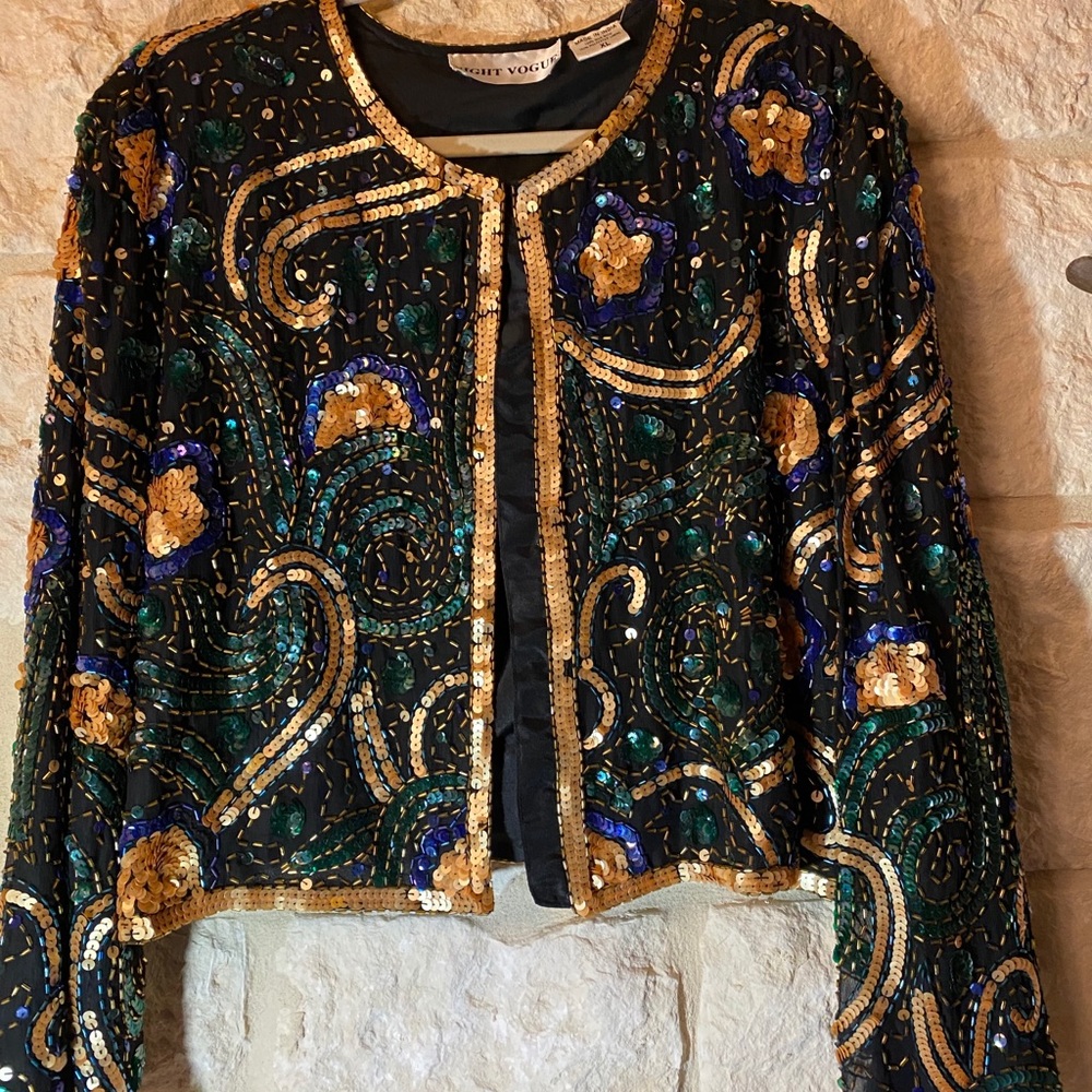 Vintage Night Vogue Sequin Jacket / Blazer